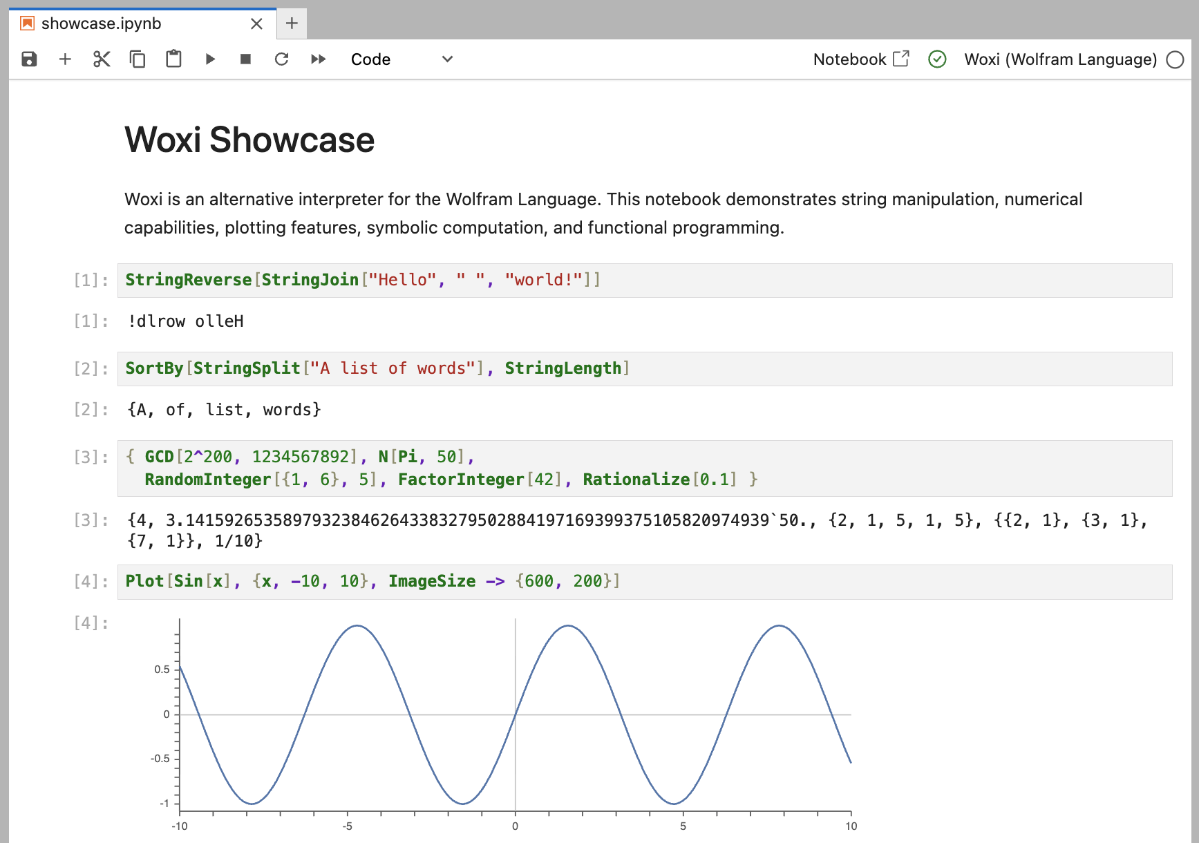 Screenshot of Jupyter Notebook